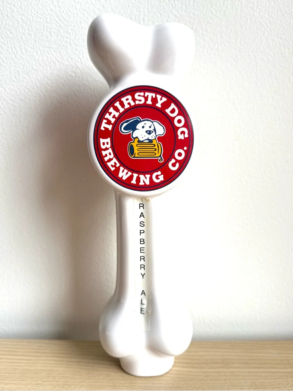 Thirsty Dog Brewing Bone Craft Beer Bar Tap Handle Raspberry Ale Breweriana Ohio